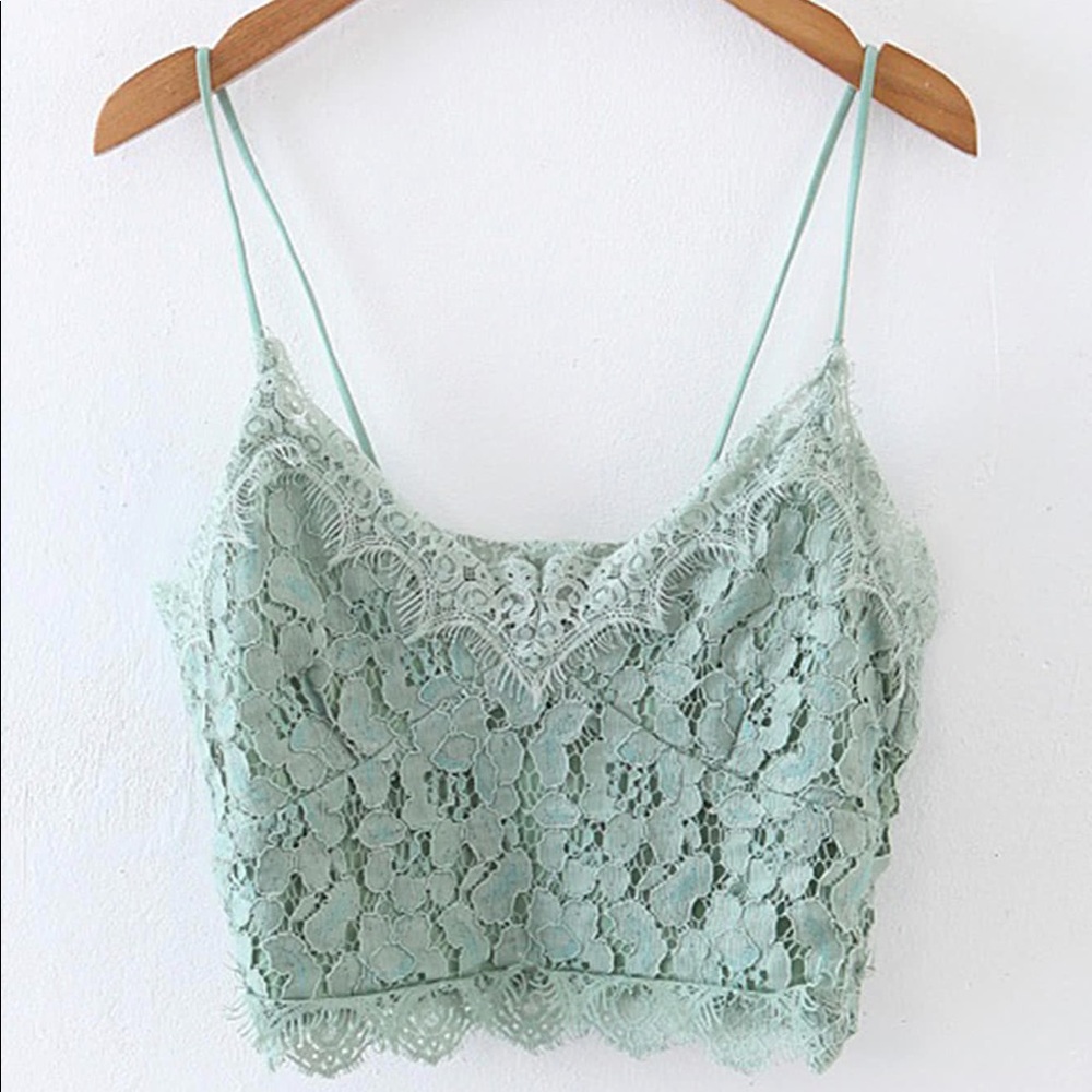Lace cami crop top